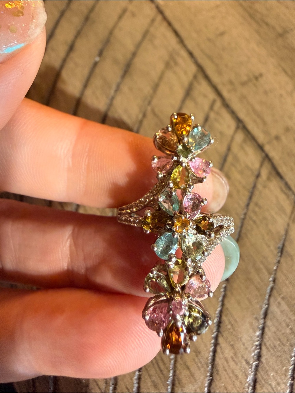 D’Joy 925 multicolor flower ring size 7.5 - Picture 5 of 7
